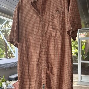 Vintage Flyshacker Clothing Co green/rust/gold Plaid (L) shirt